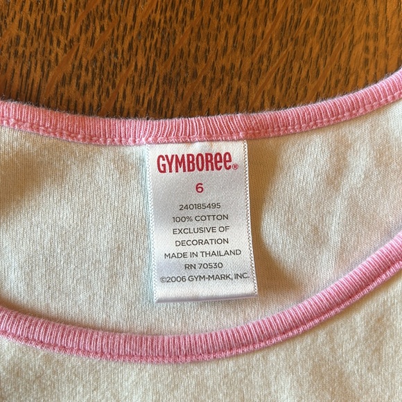 #1 - Gymboree White w/Pink Shirt - Size 6 - Picture 4 of 4